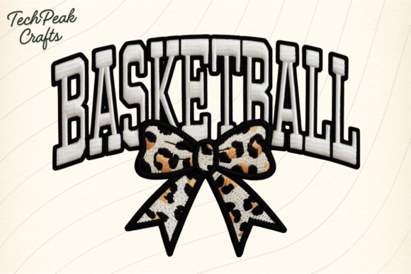 Bold Game-Day Style: The Basketball Leopard Bow PNG