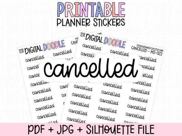 Cancelled Printable Planner Stickers: A Stylish Solution for Organized Planning