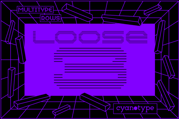 MultiType Rows Loose 3: A Pixelated Display Font with Edge