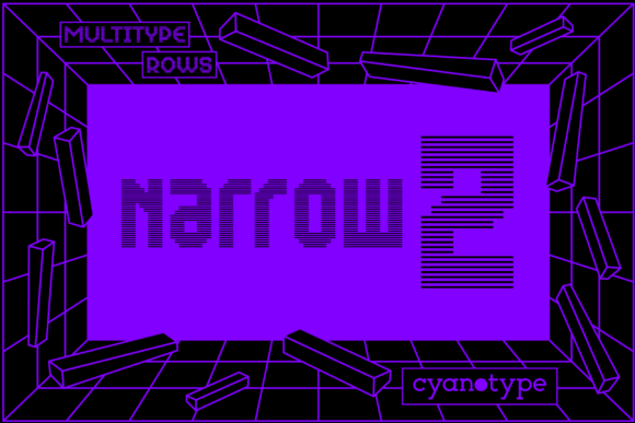 MultiType Rows Narrow 2: A Pixel Font with Modern Edge