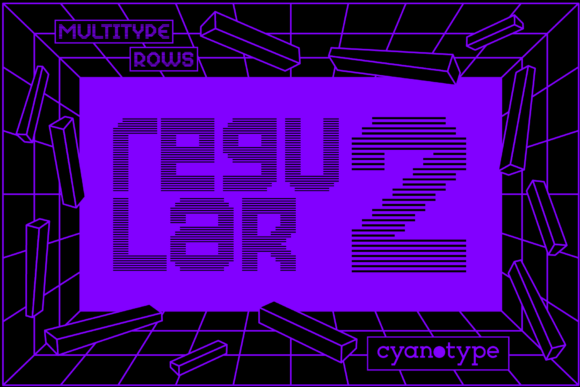 MultiType Rows Regular 2: A Pixelated Font with Modern Edge