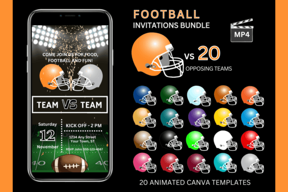Score a Touchdown with the Orange Team Bundle Invitations